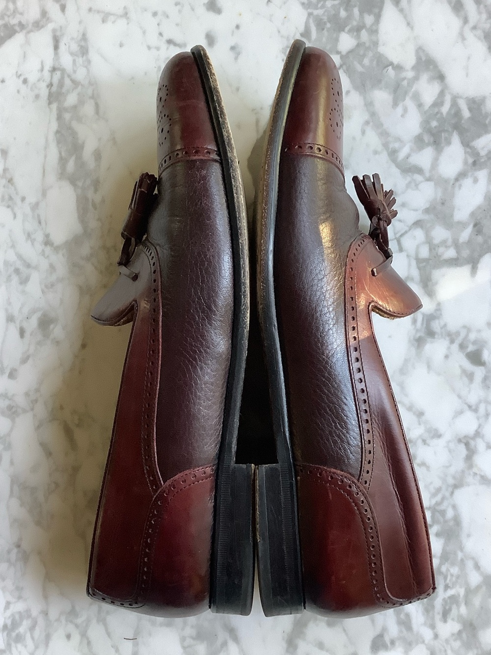 Mezlan Burgundy Tassel Slip-On Loafers - Picture 12 of 13